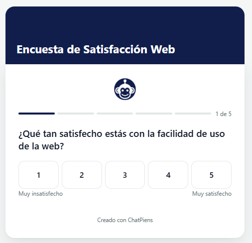 Encuesta de satisfacción con IA de ChatPiens Surveys